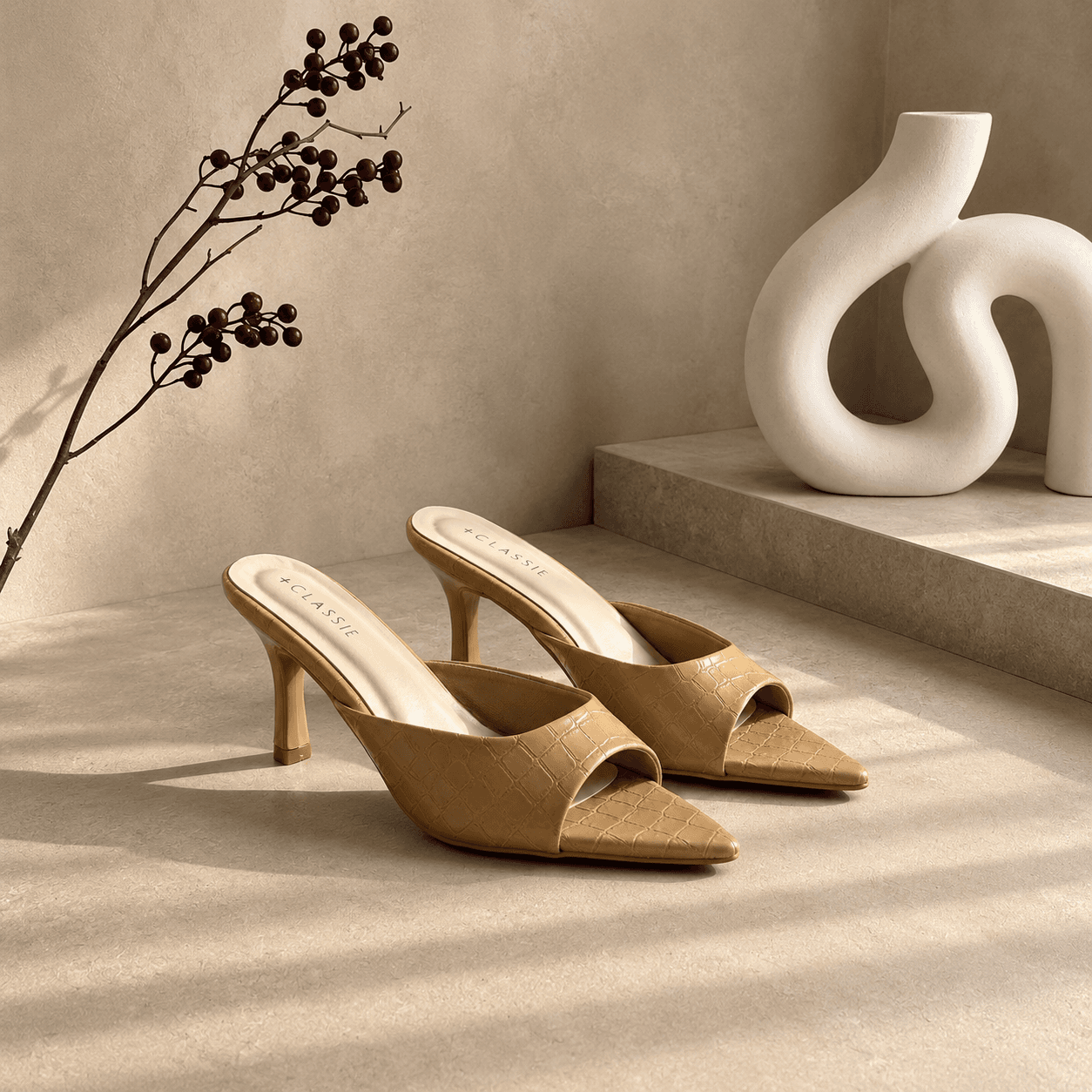 Crovia Caramel — Women's Heels India | CLASSIE