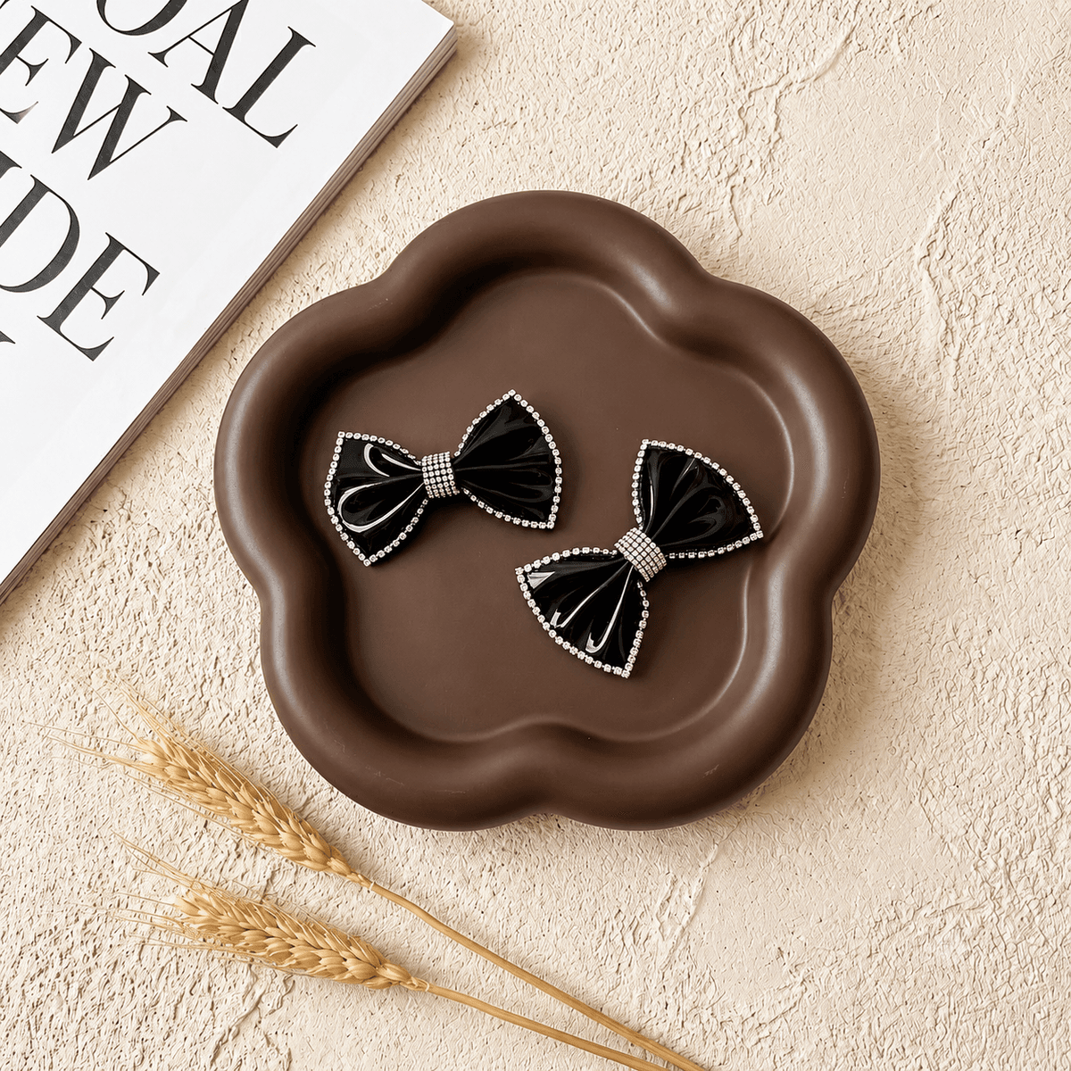 Noir Bow Shoe Clip (Pair) — Shoe Clips & Charms India | CLASSIE