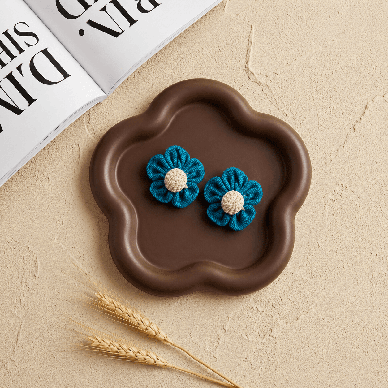 Floral Blue Jute Shoe Charms — Shoe Clips & Charms India | CLASSIE